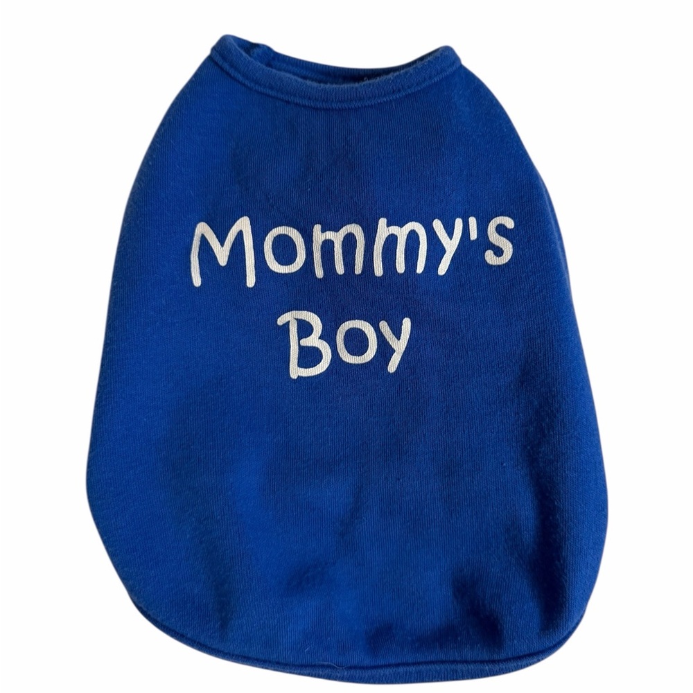 Mommy’s Boy Blue & White Dog Shirt size S Pure Country Pet Boutique